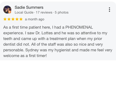 Franklin Street Dentistry testimonial image